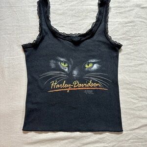 1991 vintage Harley-Davidson Black Tank Top with Cat Eyes